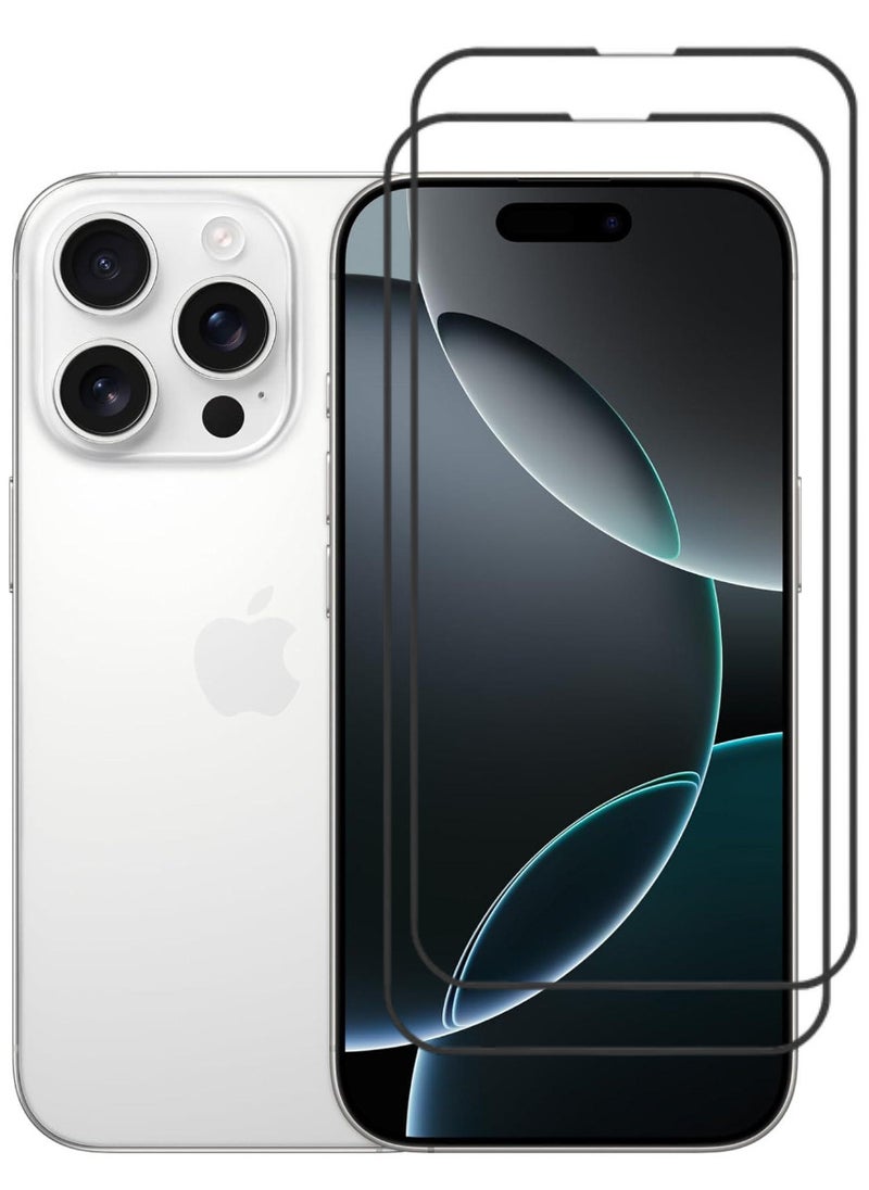 RAYON 2 Pack Tempered Glass Screen Protector 5D Designed For iPhone 16 Pro Max Full Screen Coverage And Bubble Free - Image 1
