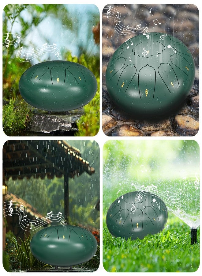 MENGBEI Steel Tongue Drum C Major - 12 Inch 13 Note Rain Drum for Outdoor, Garden Meditation, Sound Healing, Yoga - Handpan Drum with Mallets, Music Book, Finger Picks & Carry Bag - Image 4