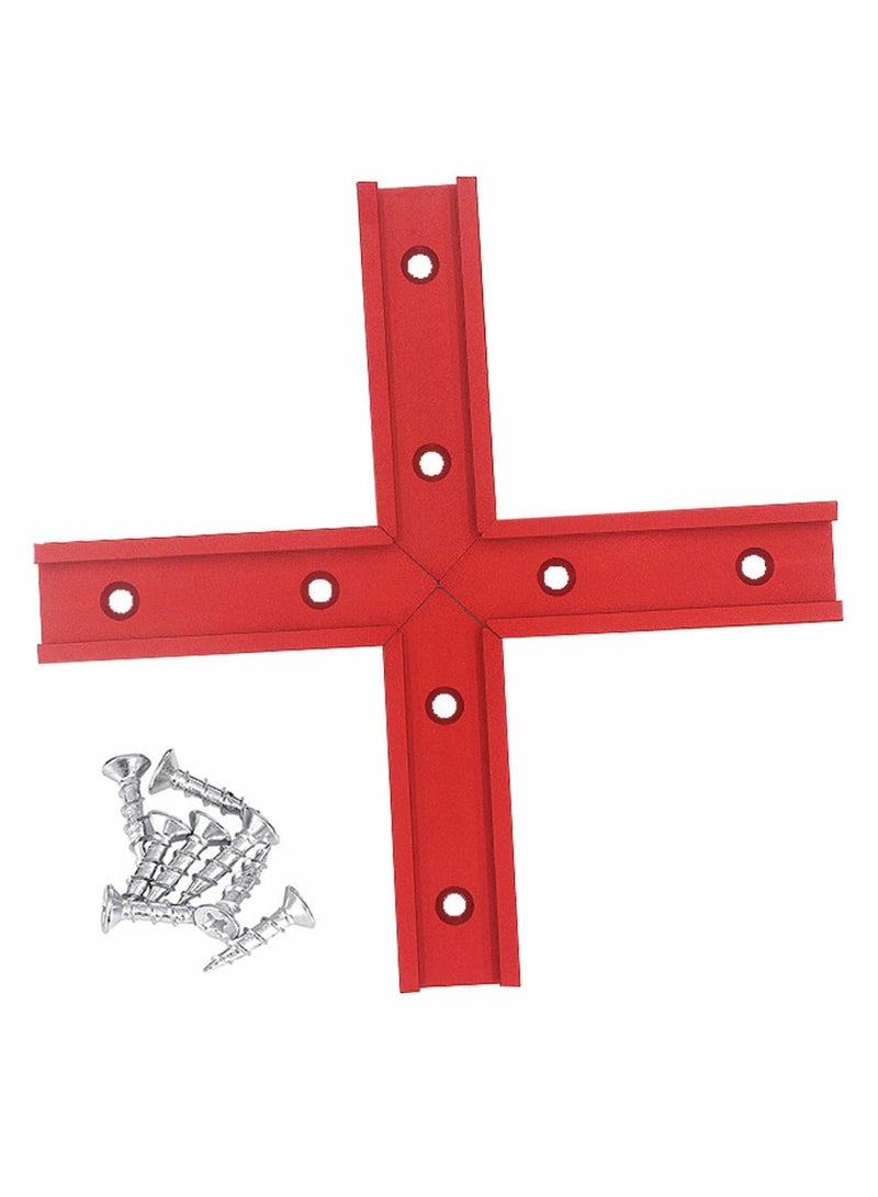 طقم تقاطعات بملف مزدوج من 4 قطع، مقاس 4 إنش مع ثقوب تثقيب مسبقة، مصنوع من سبائك الألمنيوم عالية القوة 6063 مع معالجة أنودية وطلاء رملي ناعم، مثالي للأعمال الخشبية. - Image 1