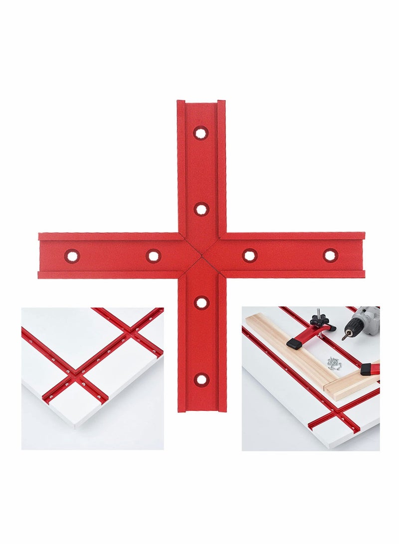 طقم تقاطعات بملف مزدوج من 4 قطع، مقاس 4 إنش مع ثقوب تثقيب مسبقة، مصنوع من سبائك الألمنيوم عالية القوة 6063 مع معالجة أنودية وطلاء رملي ناعم، مثالي للأعمال الخشبية. - Image 2