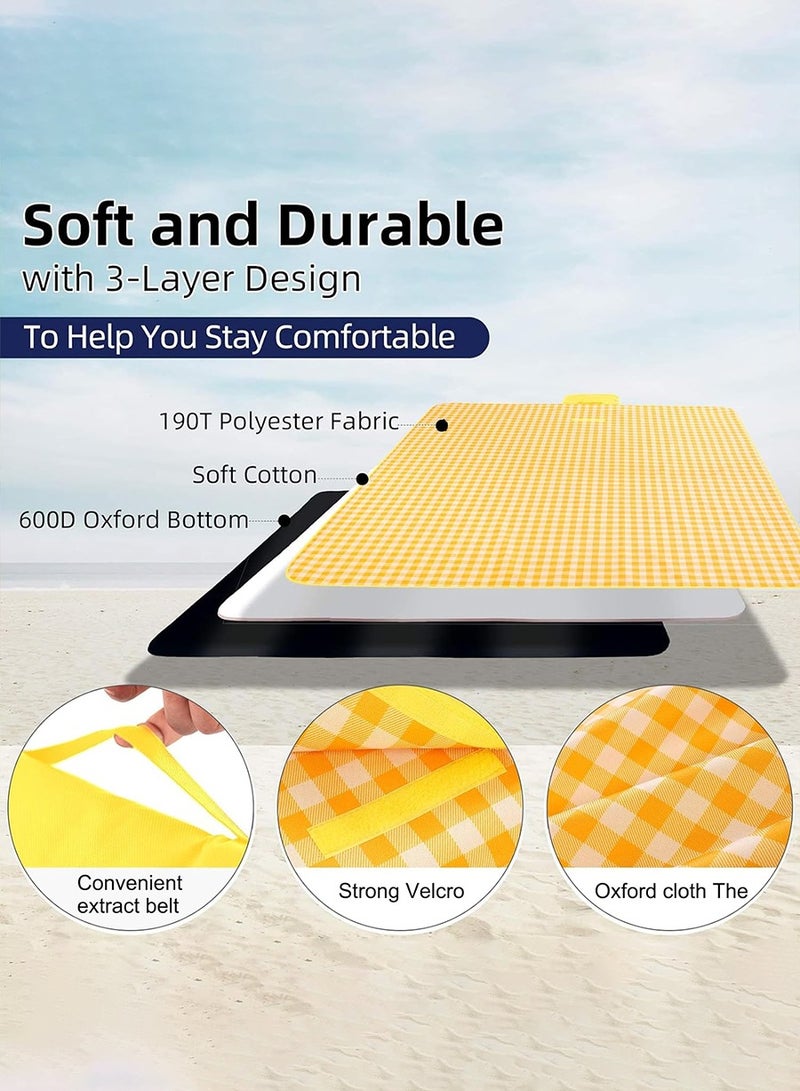 بيروي سجادة نزهة خارجية مقاومة للماء قابلة للطي، سجادة نزهة من قماش أكسفورد، مناسبة للشاطئ، والعشب، والنزهات اليومية في الهواء الطلق، والتخييم البري 150 سم × 200 سم - Image 5