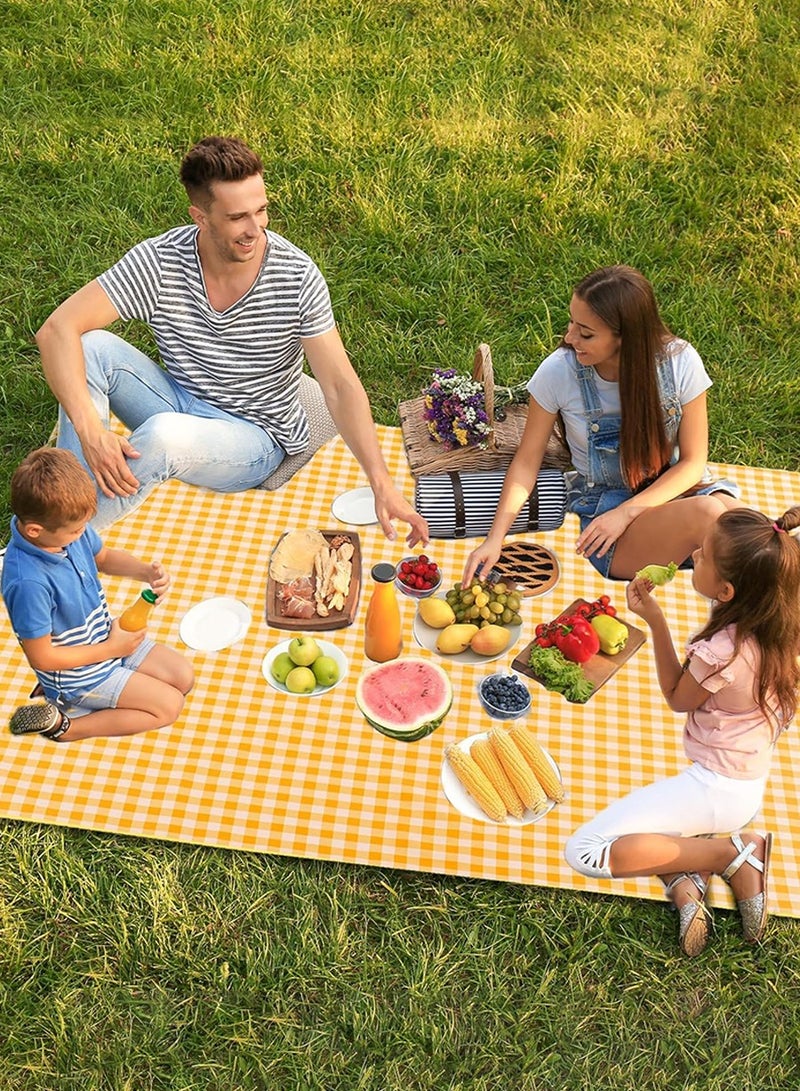 بيروي سجادة نزهة خارجية مقاومة للماء قابلة للطي، سجادة نزهة من قماش أكسفورد، مناسبة للشاطئ، والعشب، والنزهات اليومية في الهواء الطلق، والتخييم البري 150 سم × 200 سم - Image 2