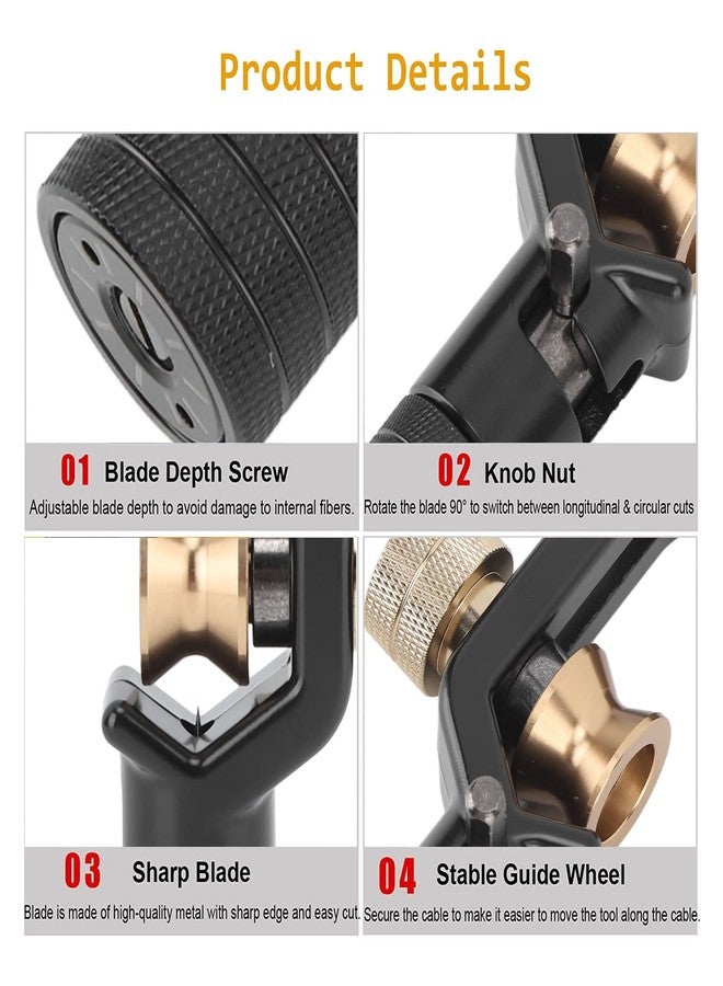 Jadeshay Fiber Optic Cable Stripper, FTTH Armored Cable Slitter, 8-30mm Adjustable Stripper Tool - Image 3