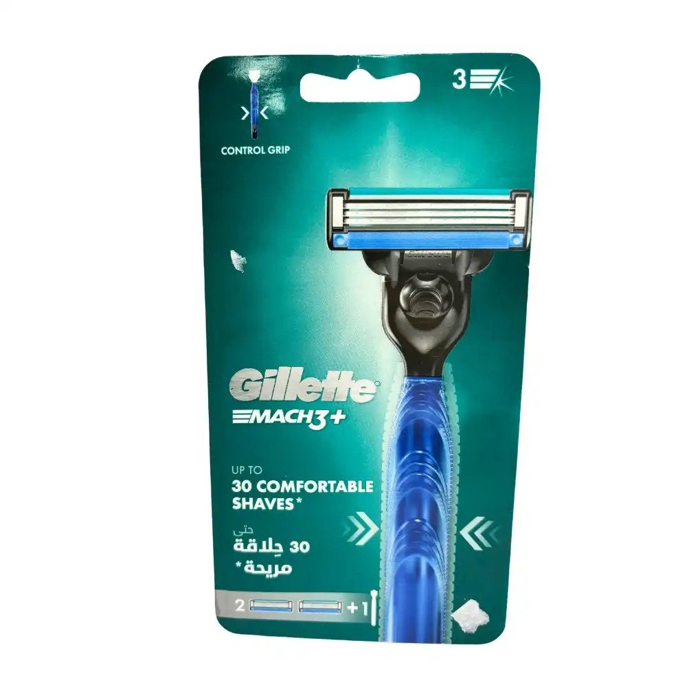 Gillette Mach3 Plus Disposable Razor With Refill Blades, Up To 30 Comfortable Shaves- 2pcs