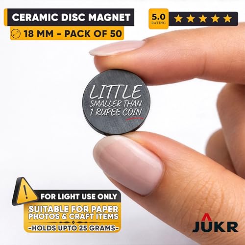 JUKR Small Round Disc Decorative Fridge Refrigerators Magnets Set for Art Crafts Decoration Work, Notice Boards, Home Improvement, DIY School College Projects (18 mm Diameter, 3 mm Thick, Pack of 50) - Image 3