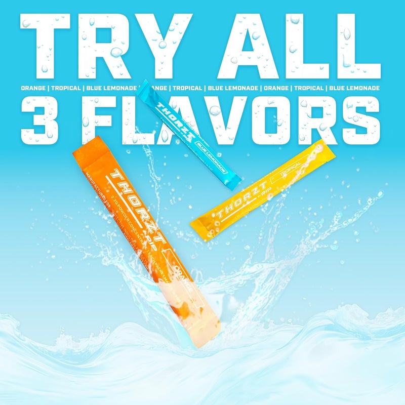PIP Thorzt Blue Lemonade Solo Shots 50 ct Hydration Packets Electrolytes Vitamins Amino Acids Sugar Free - Image 2