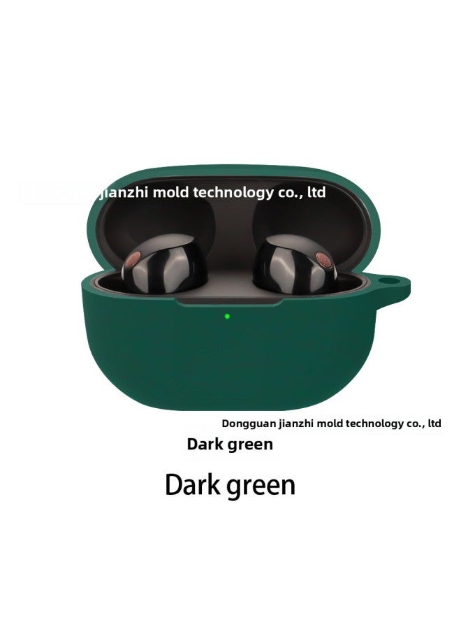 Sony WF-1000XM5 Earphone Protective Case Soft Bluetooth Silicone TPU Storage Cover Pure Color IP Series Accessories-Color:D.Green-Model:XM5 - Image 1