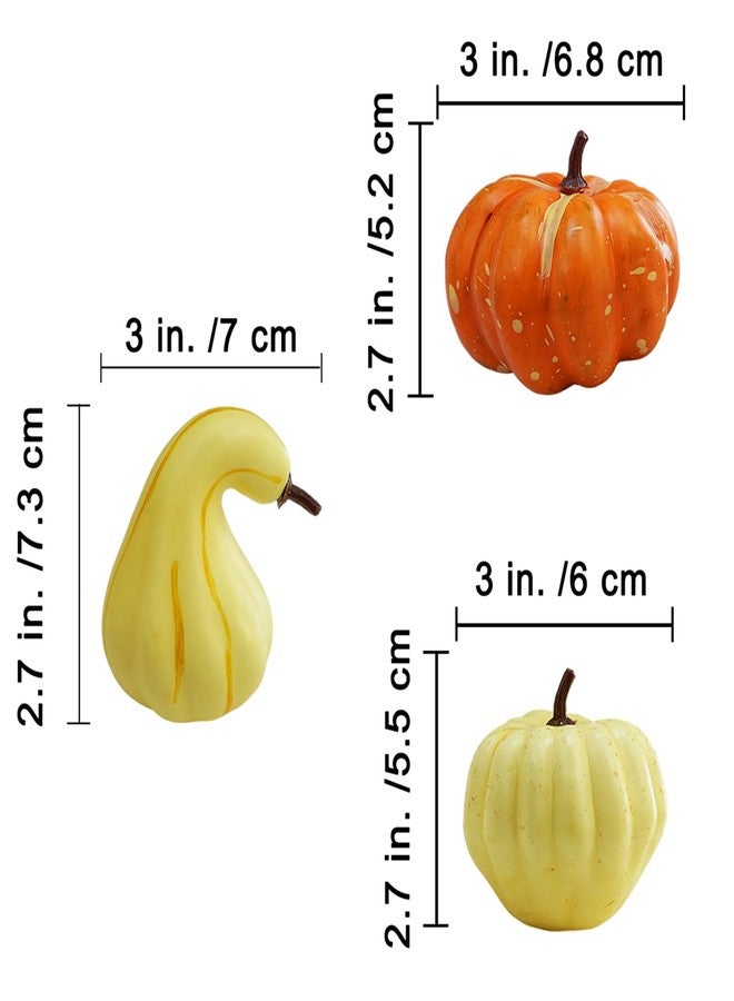 Winlyn 30 Pcs Assorted Rustic Harvest Artificial Pumpkins Gourds Squashes Decorative Fall Pumpkins Fake Foam Pumpkins Autumn Party Thanksgiving Halloween Table Centerpiece Wreath Mantle Bowl Filler - Image 2