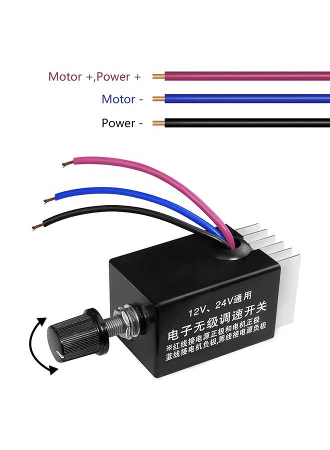 mxuteuk 2PCS 12V/24V DC Motor Speed Controller Switch Universal Electronic Stepless Speed Regulator Switch for Car Truck Fan Heater Control M-H-002 - Image 3