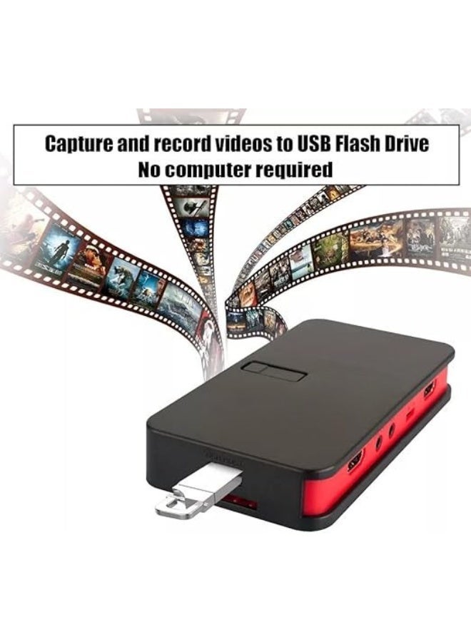 جهاز التقاط فيديو عالي الدقة 1080 بكسل بمدخل HDMI AV Ypbpr مع تسجيل مباشر على فلاش USB – بدون كمبيوتر - Image 4
