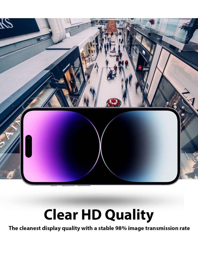 BORTONY Screen Protector Compatible for iPhone 14/14 Pro/13/13 Pro [6.1 Inch] Full Coverage 9D Tempered Glass Film For iPhone 14 Pro Clear/Black - Image 3