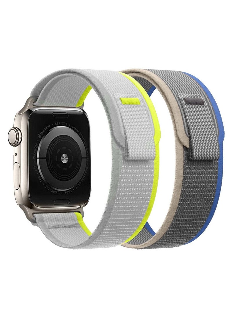 CATANES - 2Pack for Apple Watch Trail Band 49mm 45mm 44mm 42mm Nylon Woven Sport Strap for iWatch Series Ultra/8/7/SE/6/5/4/3/2/1 Grey/Dark Grey - Image 1