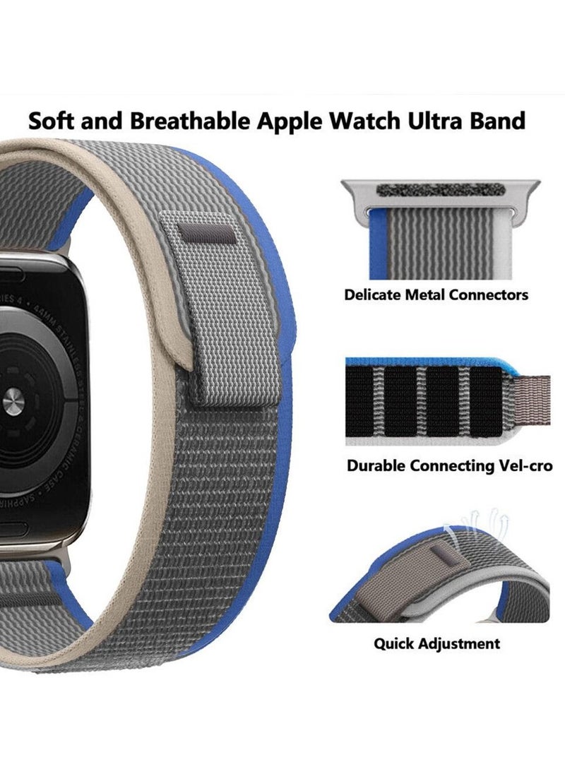 CATANES - 2Pack for Apple Watch Trail Band 49mm 45mm 44mm 42mm Nylon Woven Sport Strap for iWatch Series Ultra/8/7/SE/6/5/4/3/2/1 Grey/Dark Grey - Image 1