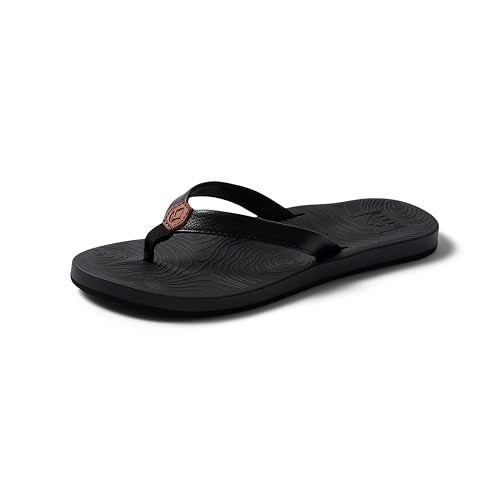 Reef Zen Love Womens Flip Flop, Soft Cushion Footbed, Black/Black, 6 - Image 1