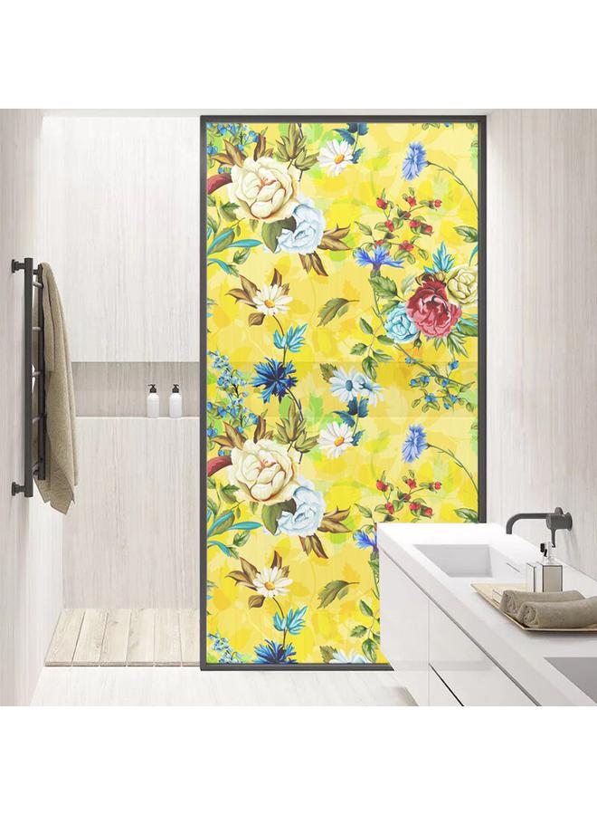 الأزرق جي دبليو 90cm * 58cm 3D غير متجمد نصف شفاف الزجاج الكهروستاتيكي ملصقات التظليل باب الحمام المزجج والنافذة BLT025-040 - Image 1