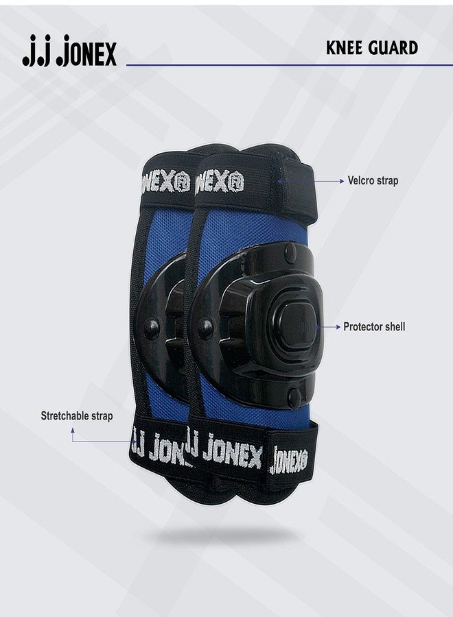 Jonex JJ Jonex Skating Guard, Protective Skating Guard Kit | Skate, Cycling Protection Set | Multi Sport Gear for Children Age 5-16 Years, Helmet Elbow Guards Knee Caps & Hand Gloves (Black-Blue, Large) - Image 4