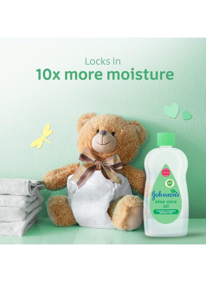 erorex Johnson’s Baby Aloe Vera Oil 300ml Clinically Proven Mildness Instantly Hydrates Delicate Skin Hypoallergenic and Paraben-Free - Image 3