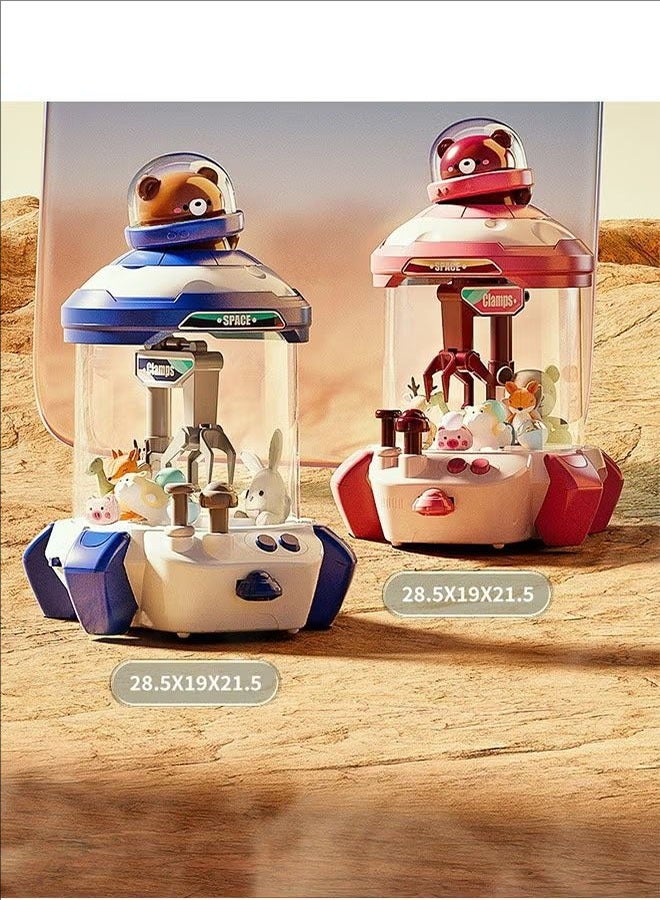 Children Mini Claw Machine Toys Cartoon Rocket Automatic Coin Operated Play Game Arcade Crane Doll Machines,Pink - Image 4