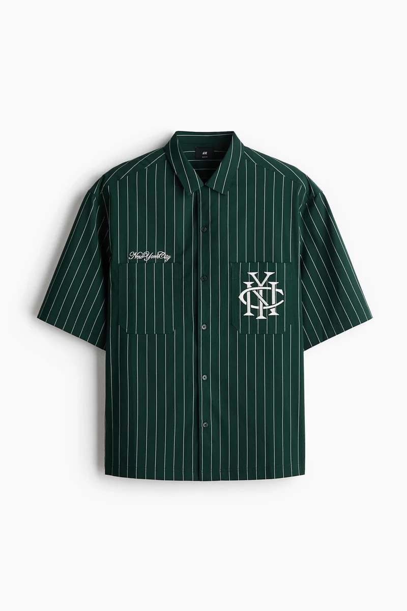 H&M  Regular Fit Embroidered-motif shirt for Men | Best Price UAE
