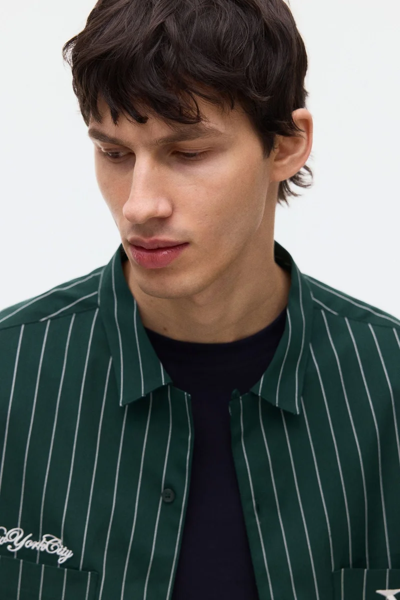 H&M  Regular Fit Embroidered-motif shirt for Men | Best Price UAE