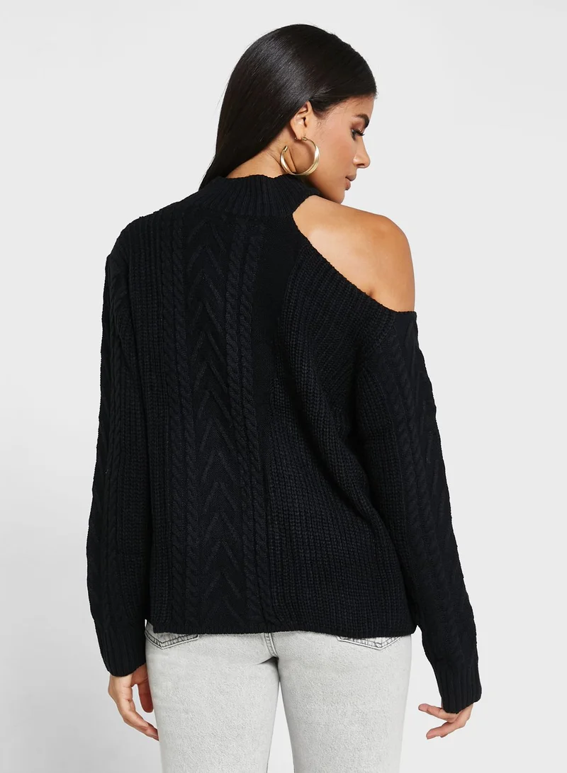 ELLA Sweater With One Shoulder Cut Out
