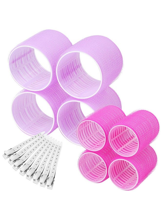 shynek Self Grip Hair Rollers Curlers 16 Pcs Set With 8Pcs Heatless Hair Rollers 2 Sizes (4 Jumbo & 4 Large) And 8 Pcs Hair Clips For Long Medium Short Thick Fine Thin Hair Volume - Image 2