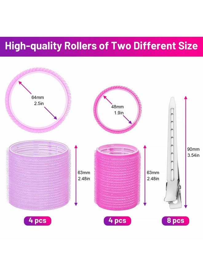 shynek Self Grip Hair Rollers Curlers 16 Pcs Set With 8Pcs Heatless Hair Rollers 2 Sizes (4 Jumbo & 4 Large) And 8 Pcs Hair Clips For Long Medium Short Thick Fine Thin Hair Volume - Image 3