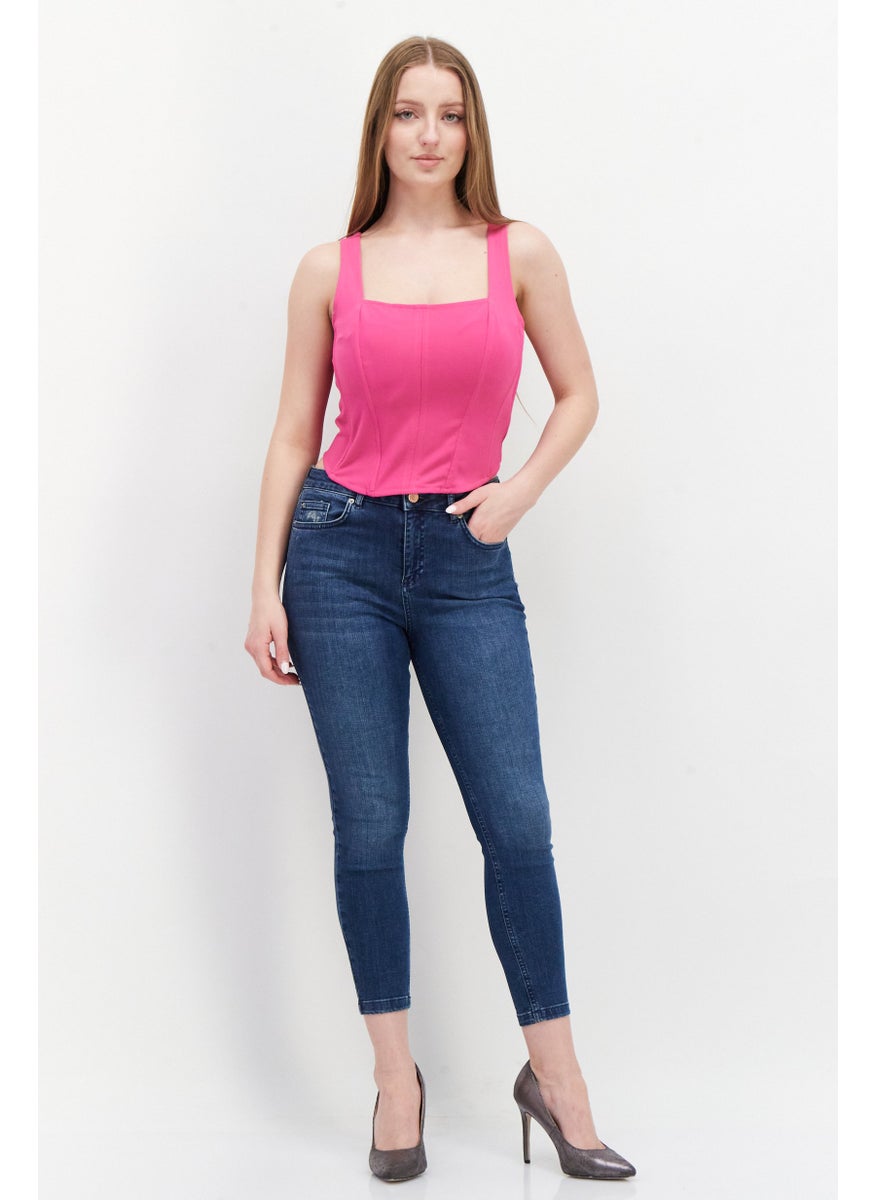 Women Square Neck Sleeveless Plain Crop Tops, Pink - pzsku/Z775A2FAE913E85534920Z/45/_/1736691328/c9f56b1e-23ae-44df-ab76-a49b73d3a967