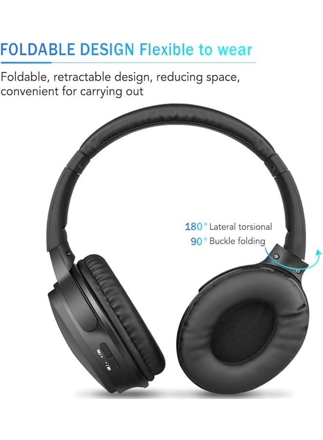 سودو سماعات رأس لاسلكية على الأذن، سماعات رأس بخاصية إلغاء الضوضاء النشطة بلوتوث 5.0، سماعات رأس لاسلكية بميكروفون مدمج، تعمل مع الهواتف وأجهزة الكمبيوتر والكمبيوتر اللوحي - Image 3