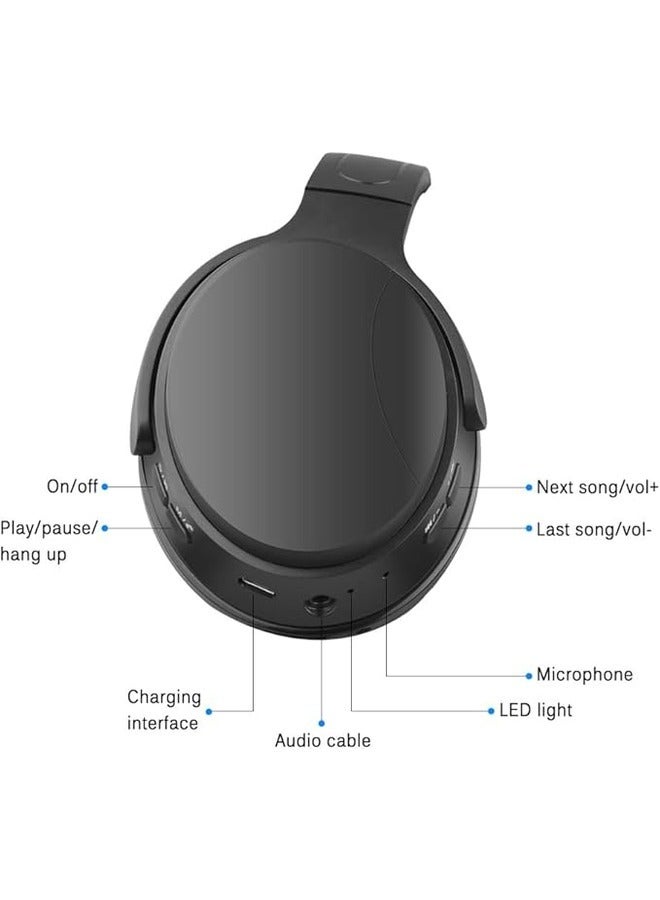 سودو سماعات رأس لاسلكية على الأذن، سماعات رأس بخاصية إلغاء الضوضاء النشطة بلوتوث 5.0، سماعات رأس لاسلكية بميكروفون مدمج، تعمل مع الهواتف وأجهزة الكمبيوتر والكمبيوتر اللوحي - Image 2