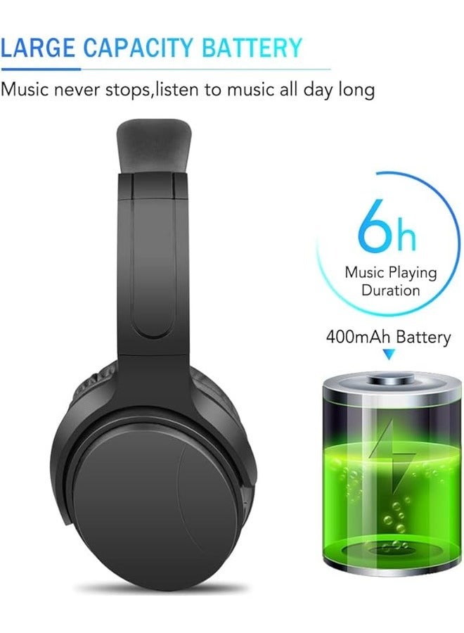 سودو سماعات رأس لاسلكية على الأذن، سماعات رأس بخاصية إلغاء الضوضاء النشطة بلوتوث 5.0، سماعات رأس لاسلكية بميكروفون مدمج، تعمل مع الهواتف وأجهزة الكمبيوتر والكمبيوتر اللوحي - Image 4