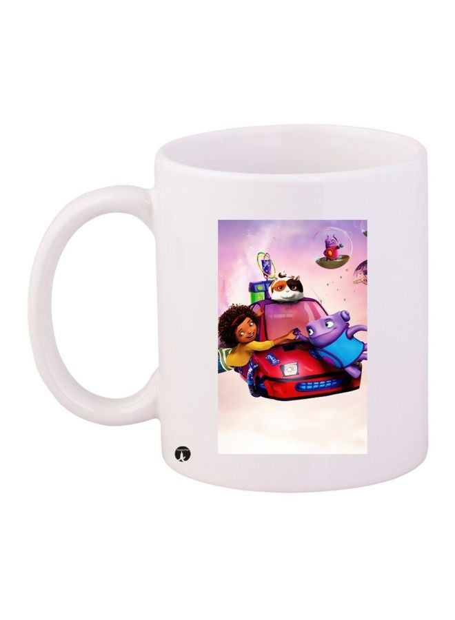 RYN Cartoon Printed Coffee Mug White/Purple/Red 11ounce