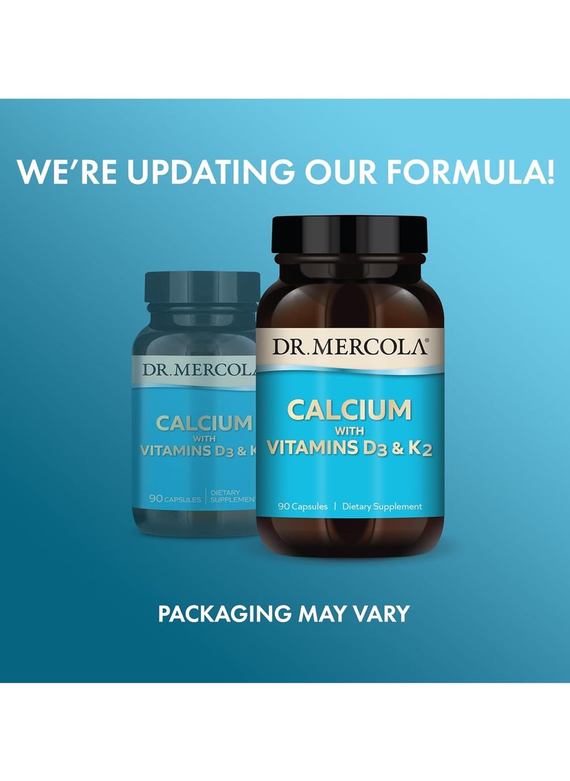 Dr. Mercola - Calcium with Vitamins D3 & K2, 90 Capsules, Dietary Supplement - Image 1