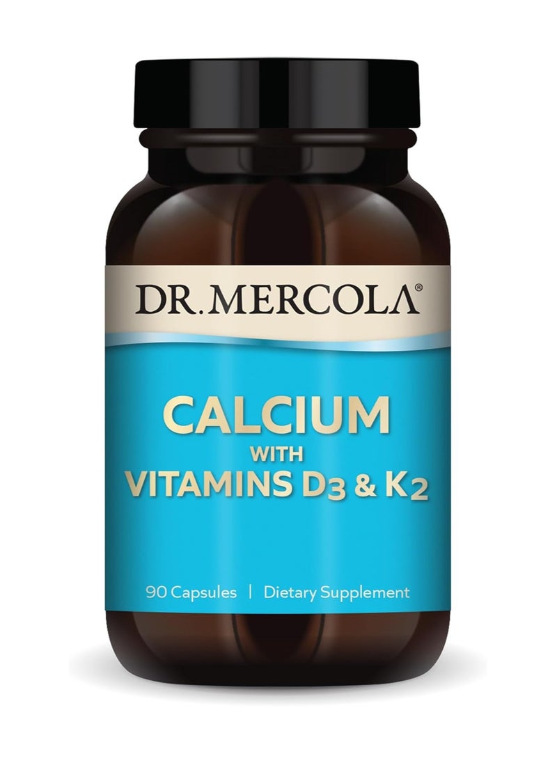 Dr. Mercola - Calcium with Vitamins D3 & K2, 90 Capsules, Dietary Supplement - Image 1