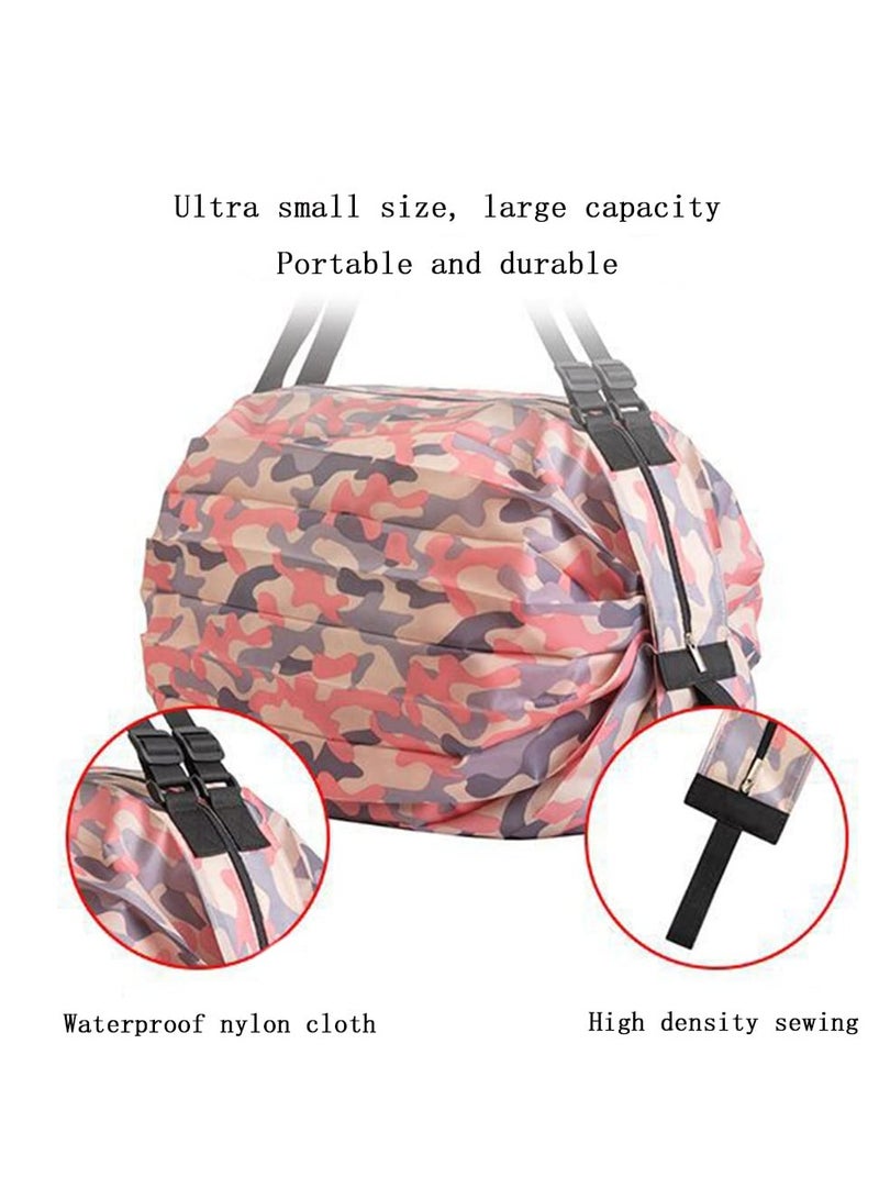 Reusable Shopping Bags, 2 PCS Large Capacity Reusable Grocery Bags, Portable Foldable Grocery Storage Tote, Waterproof Oxford Cloth Duffle for Shop for Daily Commuting, Shopping, Camping, Traver - Image 3