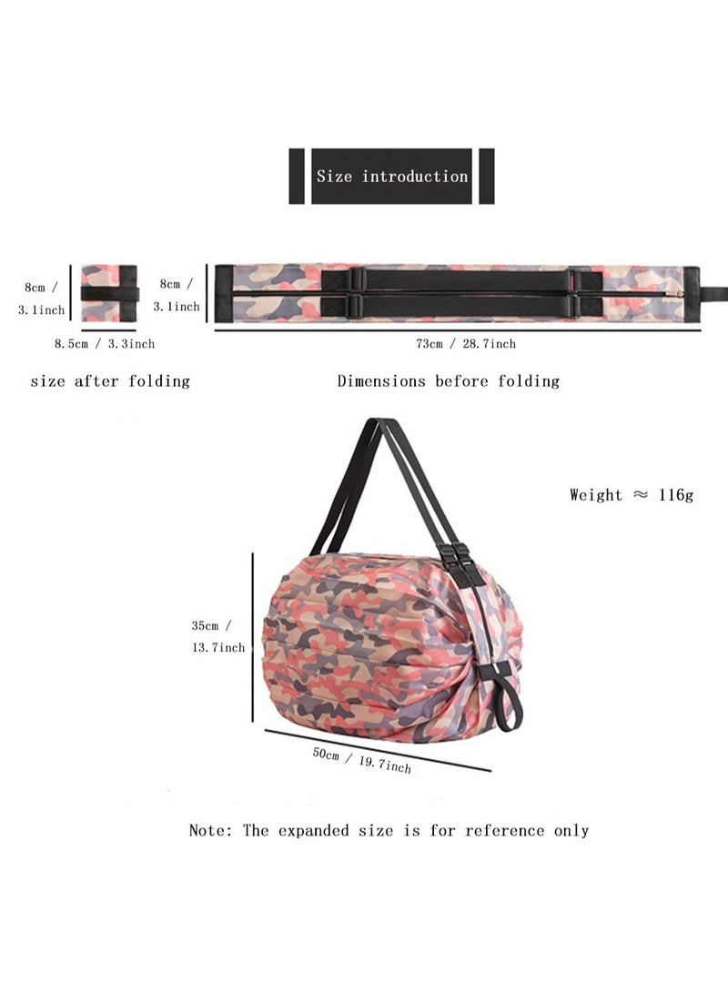 Reusable Shopping Bags, 2 PCS Large Capacity Reusable Grocery Bags, Portable Foldable Grocery Storage Tote, Waterproof Oxford Cloth Duffle for Shop for Daily Commuting, Shopping, Camping, Traver - Image 2