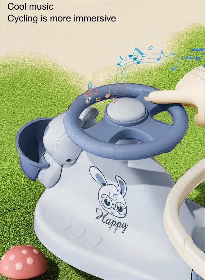 Ride On Toys,Can sit on anti rollover baby toy, slide bike, swing bike,Children's Swing Car With Music And Lighting Children's Toys Raise The Backrest Height Push Handle With Guardrail Anti Rollover Suitable For Children Aged 1-6 Boys And Girls - Image 4