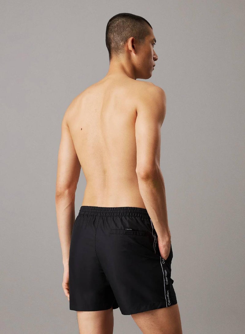 CALVIN KLEIN Medium Drawstring Swim Shorts - Logo Tape - Image 3
