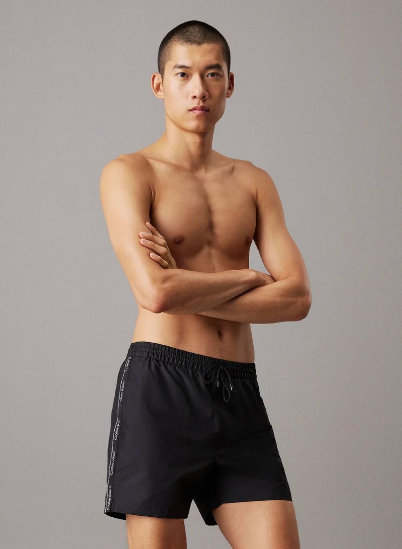 CALVIN KLEIN Medium Drawstring Swim Shorts - Logo Tape - Image 1