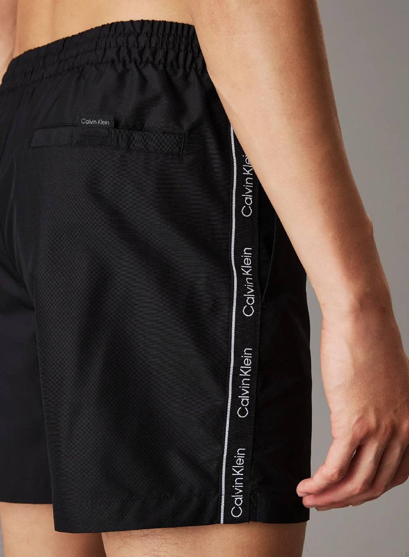 CALVIN KLEIN Medium Drawstring Swim Shorts - Logo Tape - Image 4
