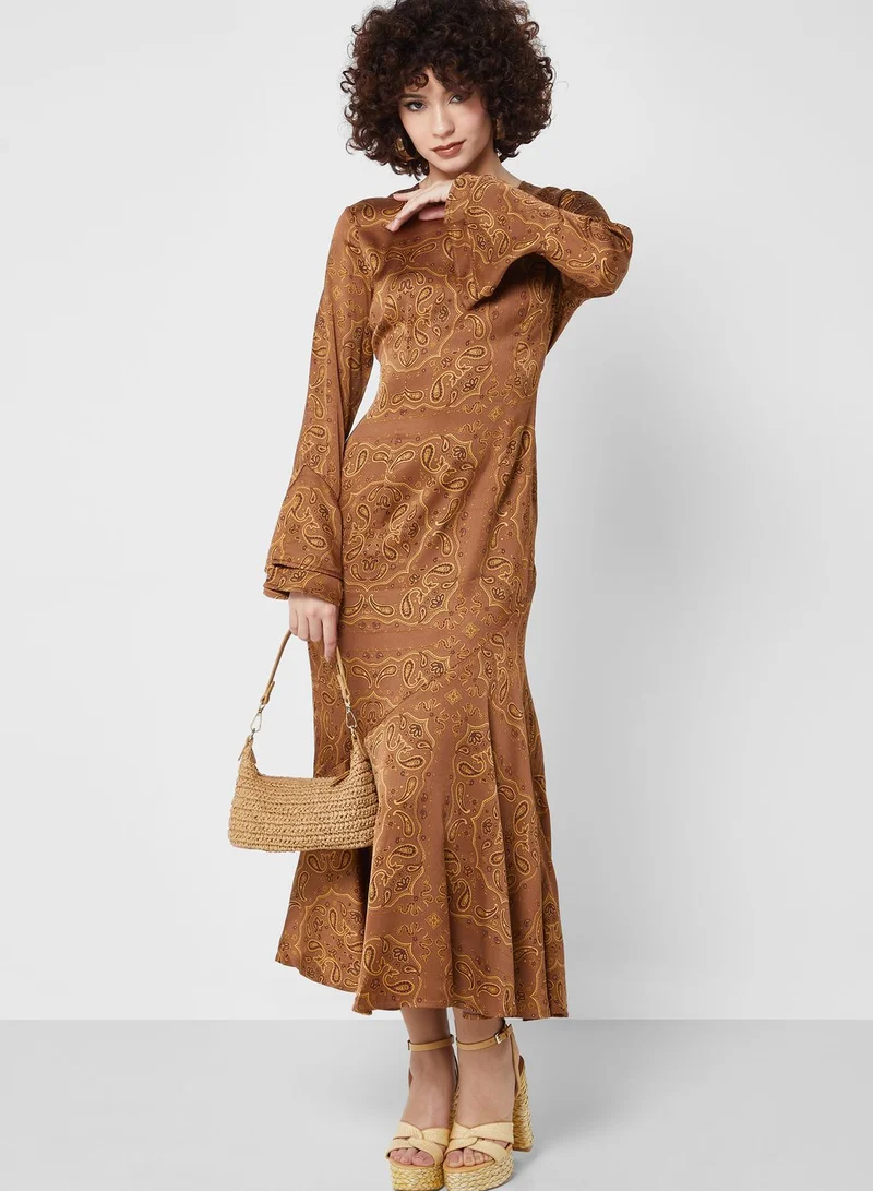 Never fully Dressed Flute Sleeves Bandana Dress
