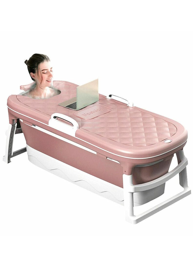 DubaiGallery Folding Bathtub Large Hot Tub, Swimming Pool Bath Bucket Adult Long Insulation Time with Easy Drain Design - Image 1