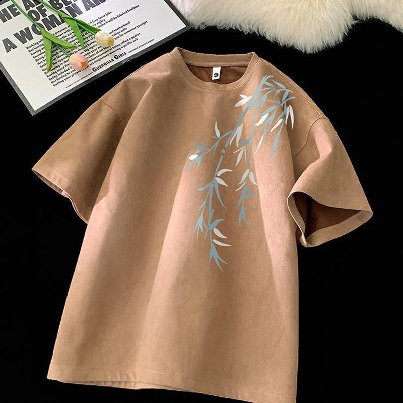 2024 Short-Sleeved T-Shirt Men'S Loose Round Neck Fashionable Printed Trendy Brand All-Match T-Shirt Top Half-Sleeved Ins - Image 4