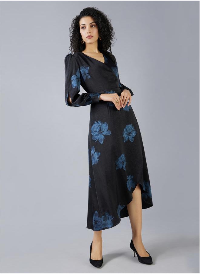 Floral Print Wrap Front Midi Dress with Slit Sleeves - pzsku/Z775A50FDF94124C59A82Z/45/_/1738970707/f51bd4ec-1c2d-441e-8798-595b5e337db4