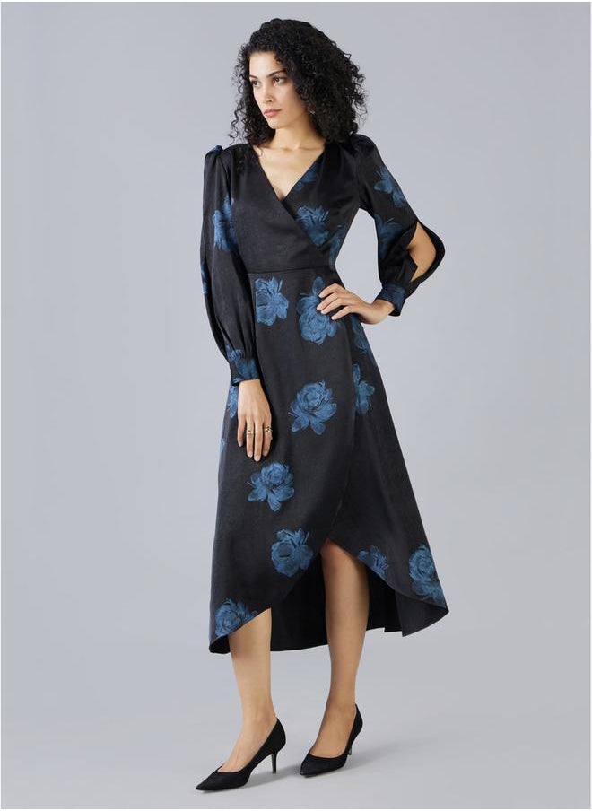 Floral Print Wrap Front Midi Dress with Slit Sleeves - pzsku/Z775A50FDF94124C59A82Z/45/_/1738970709/0fbb8f55-5e84-447c-a8c5-1b798d57777b