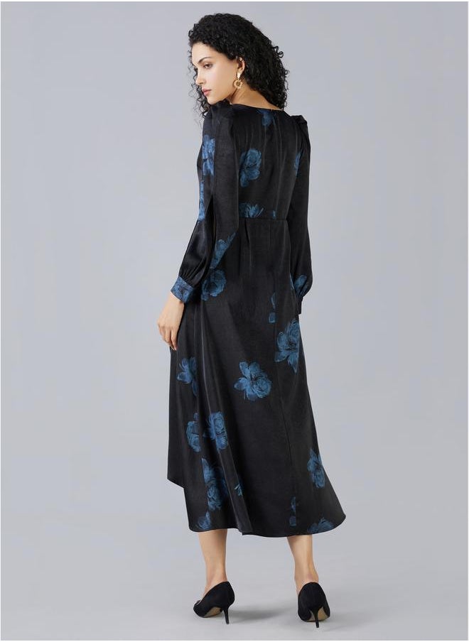 Floral Print Wrap Front Midi Dress with Slit Sleeves - pzsku/Z775A50FDF94124C59A82Z/45/_/1738970710/ceaa0575-9991-4090-950f-5adc5b934313