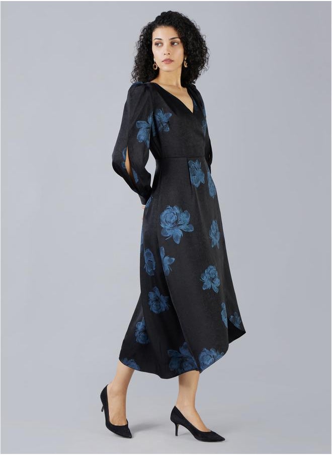 Floral Print Wrap Front Midi Dress with Slit Sleeves - pzsku/Z775A50FDF94124C59A82Z/45/_/1738970718/9ee959e3-803d-4cc3-a8ea-3e2a86769532