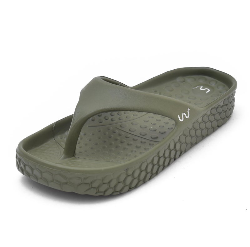 doubleu Recovery Slipper|Soft Doctor Anti-Skid Slipper for Women|Kyoto|Slides, Flip-Flops, Chappals|For Ladies and Girls(6,Olive+Green) - Image 1
