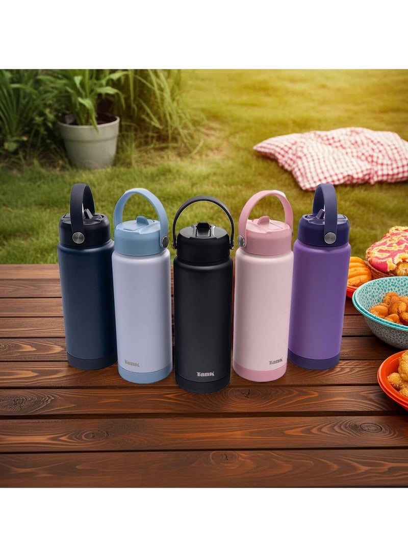 تانك موڤ، ٧٥٠ مل، زجاجة ستانلس ستيل، خالية من مادة BPA، معزولة حراريًا، مانع للتسريب - نيفى بلو - Image 3