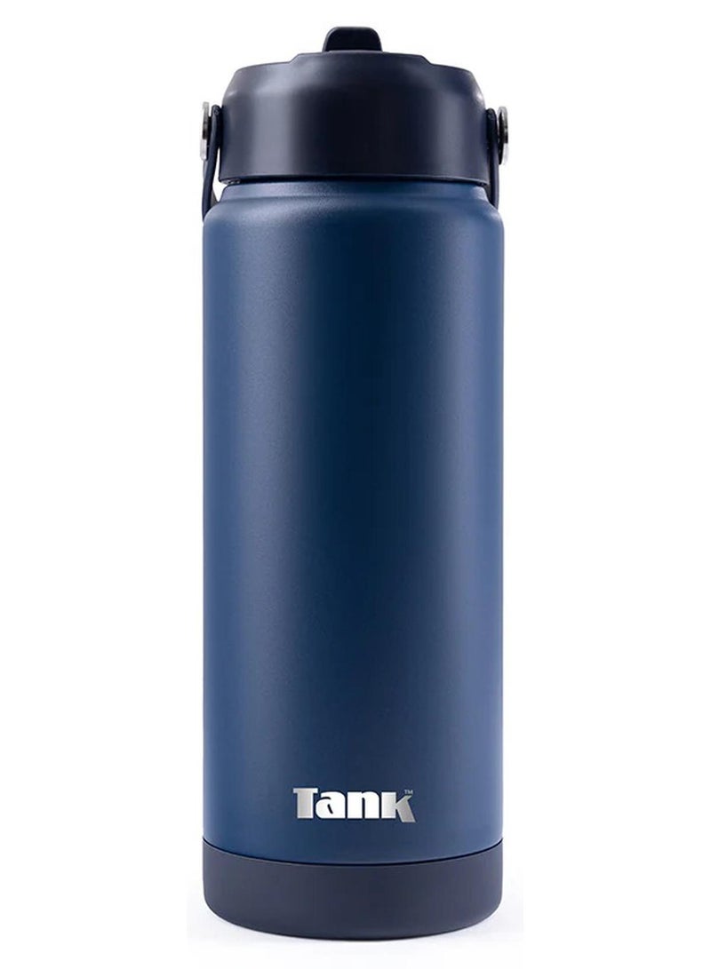 تانك موڤ، ٧٥٠ مل، زجاجة ستانلس ستيل، خالية من مادة BPA، معزولة حراريًا، مانع للتسريب - نيفى بلو - Image 1